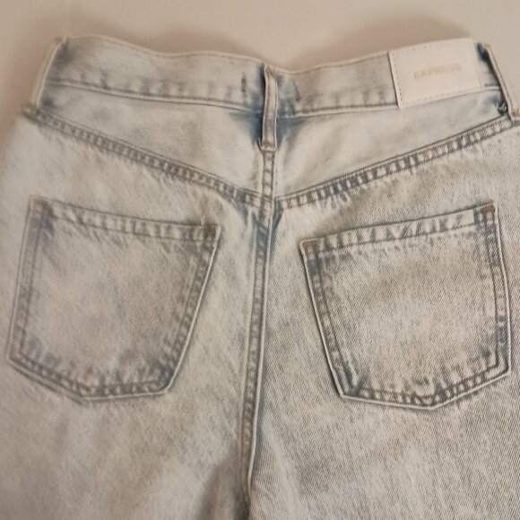 Express Light Denim Relaxed Wide Leg Super High Rise Cotton Jeans Women’s 2R NWT - Picture 5 of 15